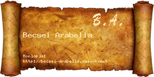 Becsei Arabella névjegykártya